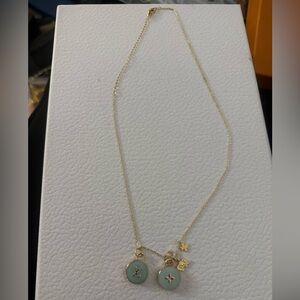 New upcycled Louis Vuitton Gold and Blue Pendant Necklace